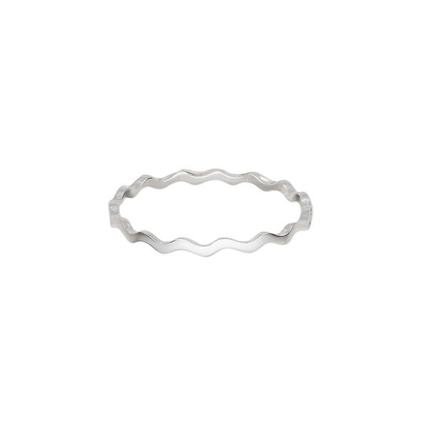 Ring, Create Compliments®, sterling silver, 2mm wide textured wavy, size 9. Sold individually. image number 0