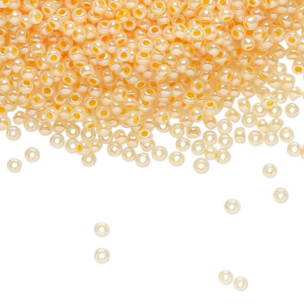 Seed bead, TOHO BEADS®, glass, pkg/50g, #11 round, opaque ceylon apricot (TR-11-904). image number 0