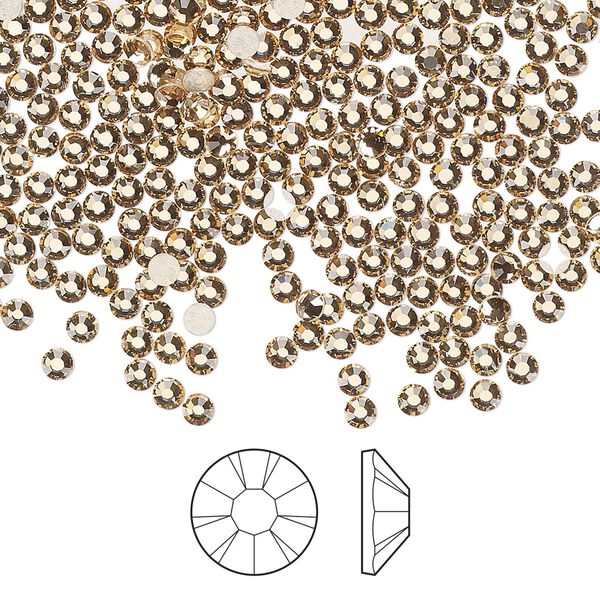 Flat back 144pk light Colorado topaz foil back, Preciosa MAXIMA Czech crystal hotfix rhinestone 2.3-2.5mm chaton rose round SS8 image number 0