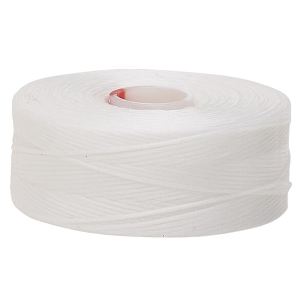 Thread, C-Lon®, nylon, white, size D. Sold per pkg of (2) 78-yard bobbins. image number 0