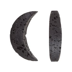 Lava rock 1pkg2, undrilled moon focal 30x16mm