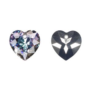 Drop 24pk crystal vitrail light P, Swarovski® 14.5mm pendant heart cut 6432