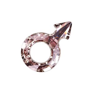 Fancy stone 1pk crystal antique pink foil back, Crystal Passions® 30x19mm male symbol 4878