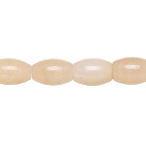 Peach aventurine 1pkg1, oval bead natural, 15 inch 12x8mm-13x9mm light