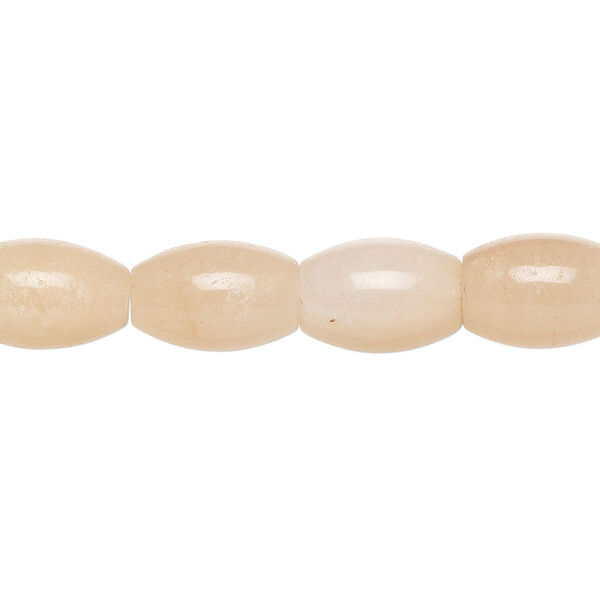 Peach aventurine 1pkg1, oval bead natural, 15 inch 12x8mm-13x9mm light image number 0