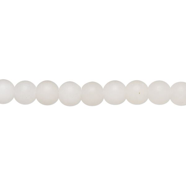 Snow quartz 1pkg1, matte round bead natural 8 inch 6mm image number 0