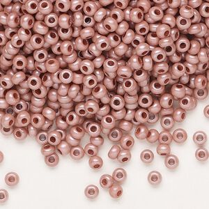 Seed bead, Preciosa Ornela Czech glass, pkg/50g, #8 rocaille, opaque matte pink, (07603).