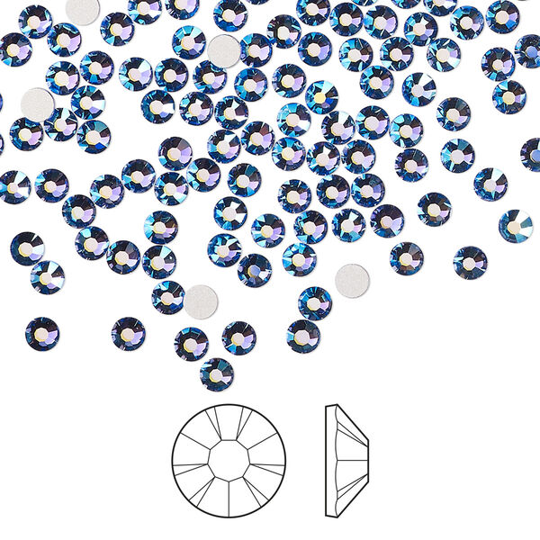 Flat back 1440pk blue violet AB foil back, Preciosa MAXIMA Czech crystal rhinestone 2.7-2.9mm chaton rose round SS10 image number 0