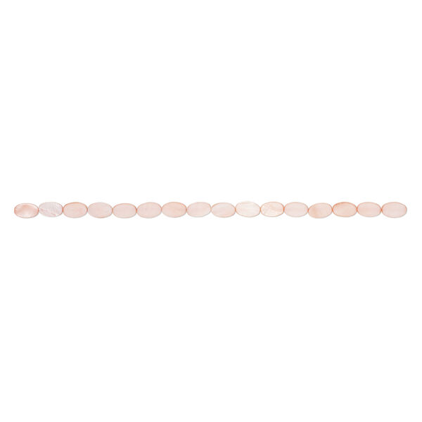 Mother-of-pearl shell 1pkg1, flat oval bead 15 inch light pink 14x10mm-15x11mm image number 1