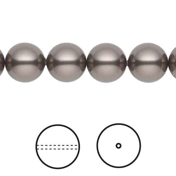Pearl 25pk brown, Crystal Passions® 10mm round 5810 image number 0