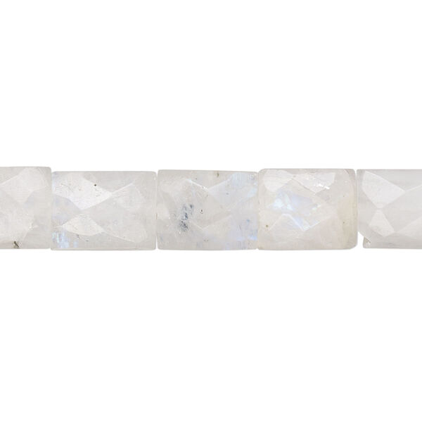 Rainbow moonstone 1pkg1, hand-cut faceted rectangle bead natural C grade, 15.5-16 inch 7x7mm-14x11mm image number 0