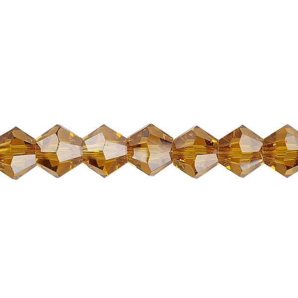 Bead 1pk transparent gold, Celestial Crystal® 8mm bicone 15.5-16 inch image number 0