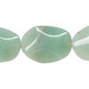 Green aventurine 1pkg1, wavy oval bead natural, 15 inch 24x18mm-25x18mm image number 0