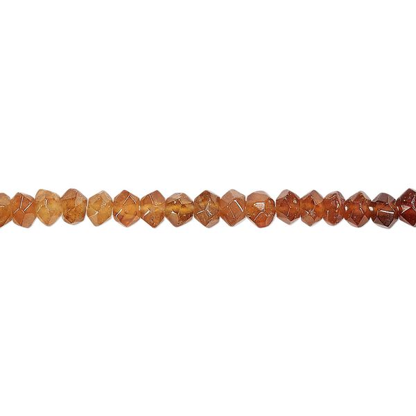 Hessonite garnet 1pkg1, hand-cut faceted saucer bead natural 13 inch 4x3mm-5x4mm image number 0
