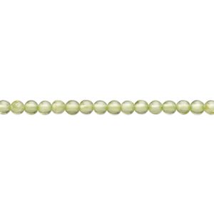 Peridot 1pkg1, round bead natural 15.5-16 inch 3mm