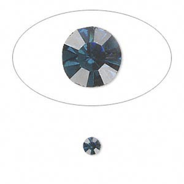 Chaton, glass rhinestone, Capri blue, foil back, 4-4.1mm faceted round, PP32. Sold per pkg of 48. image number 0