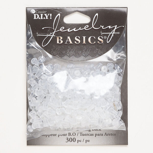 Earnut, rubber, pkg/150 pairs, clear, 6x5mm. image number 0