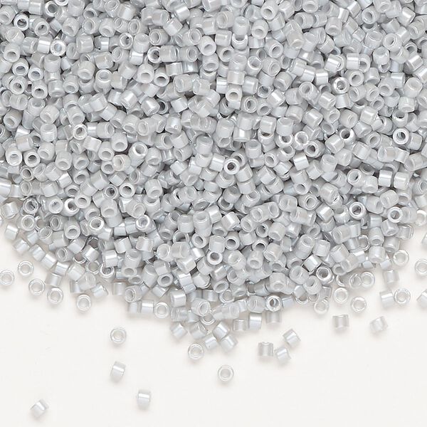 Seed bead, Delica®, glass, pkg/250g, #11 round, opaque glazed luster light smoke (DB-1538-1). image number 0