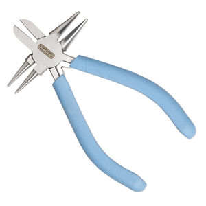 Pliers, Beadalon&reg; Multipliers&trade; 3-in-1 Tool, stainless steel and plastic polymer, pkg/1, pacific blue, 5-3/4 inches.