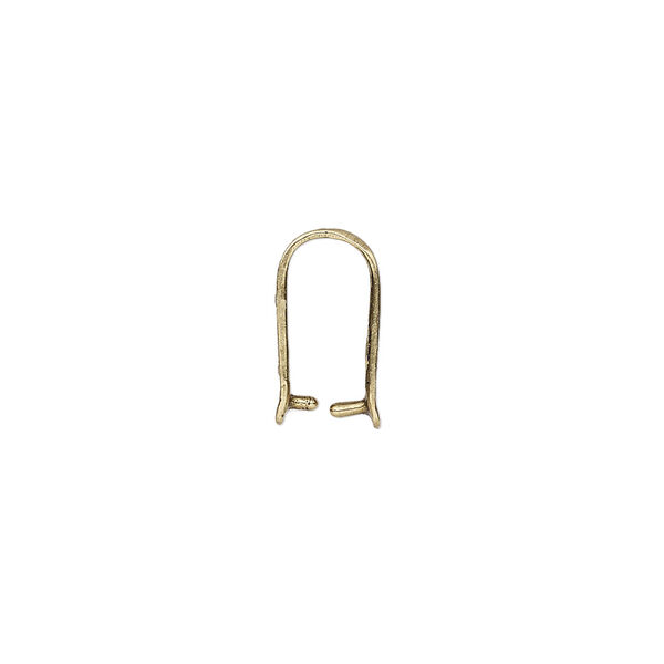 Bail, ice-pick, antiqued brass, 13x4mm triangle with lines, 10mm grip length. Sold individually. image number 1