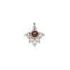 Garnet / sterling silver 1pkg1, antiqued drop natural 13x11mm image number 1