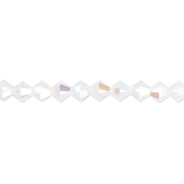 Bead 24pk white opal shimmer, Crystal Passions® 5mm bicone 5328 image number 0
