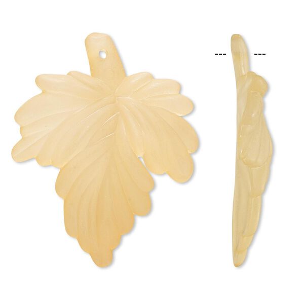 Focal, acrylic, frosted orange, 45x37mm leaf. Sold per pkg of 25. image number 0