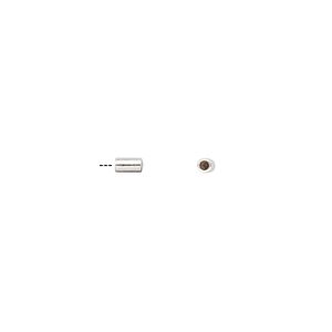 Cord cap, glue-in, silver-finished brass, 4.5x2mm with 1.3mm inside diameter. Sold per pkg of 6.