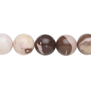 Bronze zebra jasper 1pkg1, round bead natural 15.5-16 inch 10mm