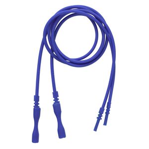 Necklace cord, silicone, opaque cobalt, 2-2.2mm wide, 16 inches with snap closure. Sold per pkg of 4.