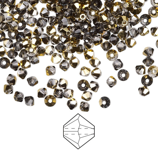 Bead 1440pk crystal aurum, Preciosa Czech crystal 3mm bicone image number 0