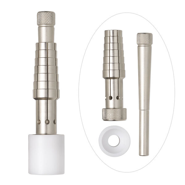 Ring stretcher, steel and nylon, white, 5x1 inches / 1-3/8x1-1/4 inches. Sold individually. image number 0