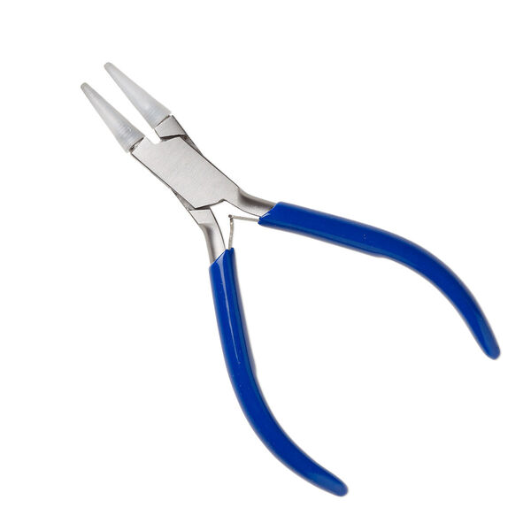 Pliers, EUROTOOL®, round-nose, stainless steel / rubber / nylon, 5 inches. Sold individually. image number 0