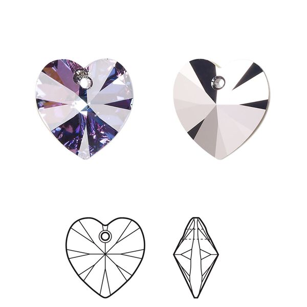 Drop 2pk crystal vitrail light, Crystal Passions® 14mm pendant heart 6228 image number 0