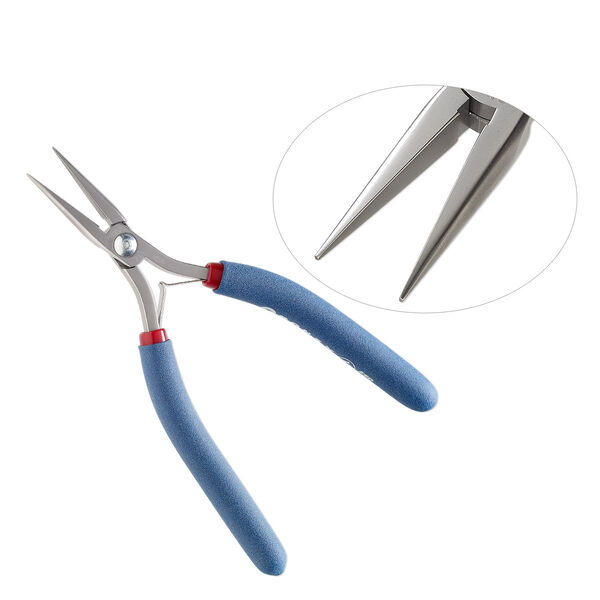 Pliers, Tronex®, 711 chain-nose, steel and rubber, red / blue / white, 6-1/2 inches. Sold individually. image number 0