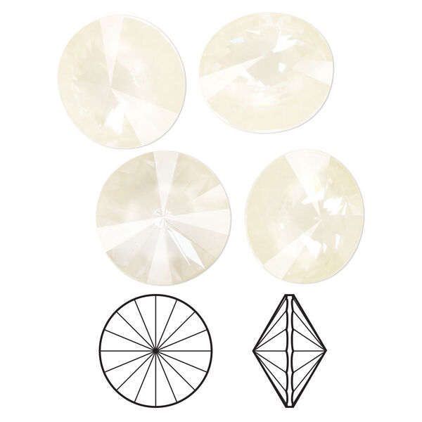 Chaton 4pk crystal linen ignite, Crystal Passions® 14mm rivoli 1122 image number 0