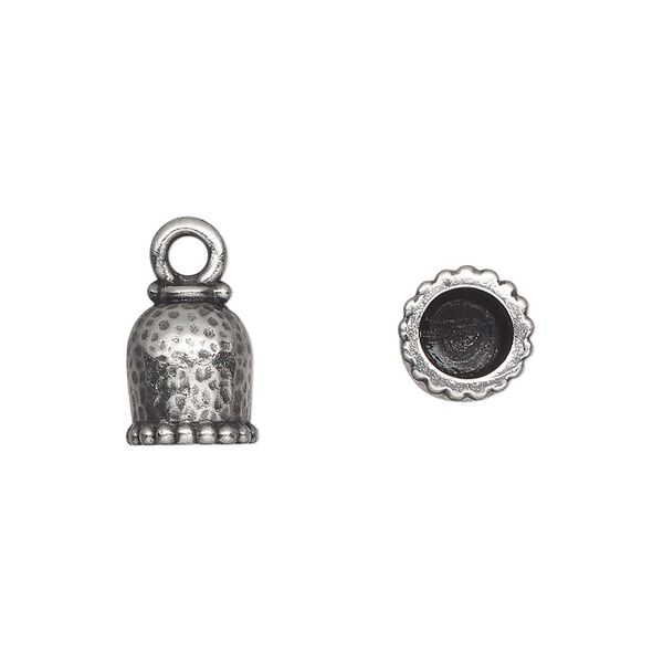 Cord end, TierraCast®, glue-in, pewter (tin-based alloy), 11x9mm palace, 5.7mm inside diameter. Sold per pkg of 20. image number 0