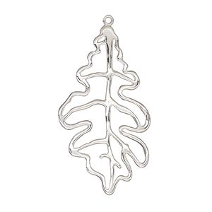 Focal, Amoracast®, sterling silver, 35x19mm single-sided cutout oak leaf. Sold individually.