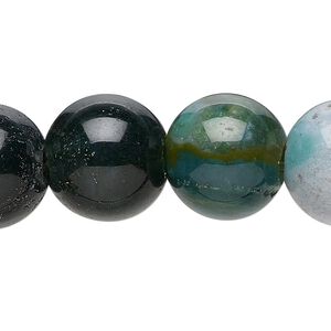 Fancy jasper 1pkg10, round bead natural 8mm