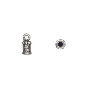 Cord end, TierraCast®, glue-in, pewter (tin-based alloy), 7x5mm palace, 2mm inside diameter. Sold per pkg of 2.