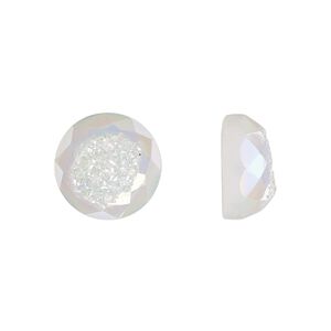 Druzy agate 1pkg1, hand-cut calibrated faceted round cab 12mm