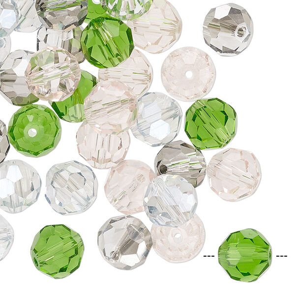 Bead mix 40pk 32 facets spring, Celestial Crystal® 8mm round image number 0