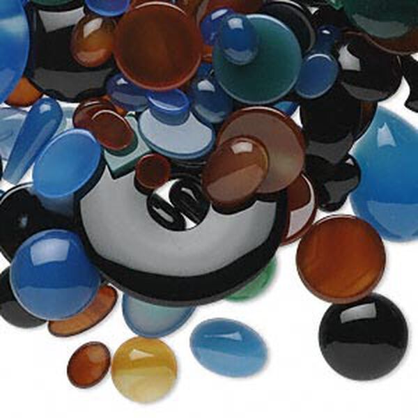 Component mix, agate (natural / dyed / heated), 8x6mm-38x25mm undrilled mixed shape. Sold per 1/2 pound pkg, approximately 150 components. image number 0