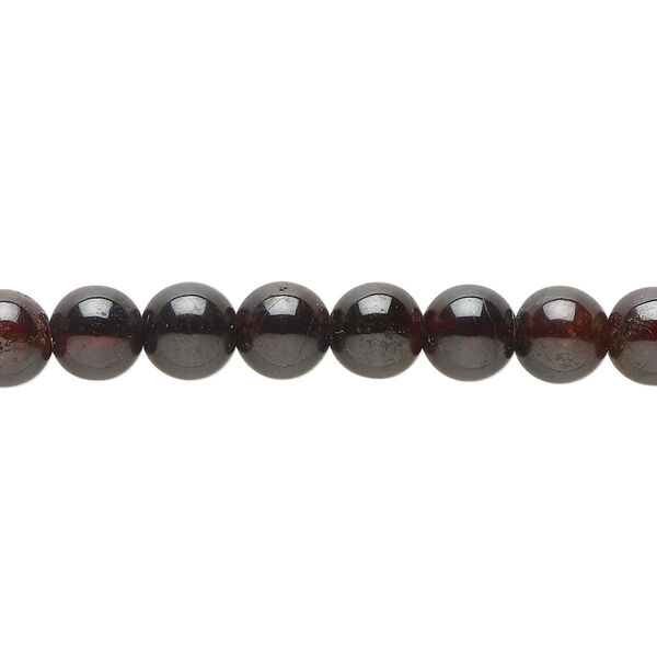 Bead, garnet (dyed / oiled), 7-9mm round, C- grade, Mohs hardness 7 to 7-1/2. Sold per 15-inch strand. image number 0