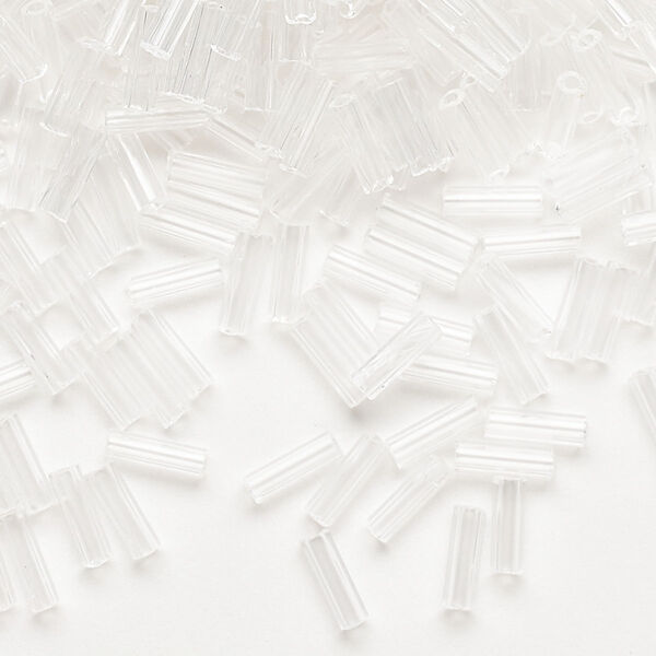 Bead, Preciosa Ornela Czech glass, bugle bead, pkg/50g, 1/4 inch, transparent clear, (00050). image number 0