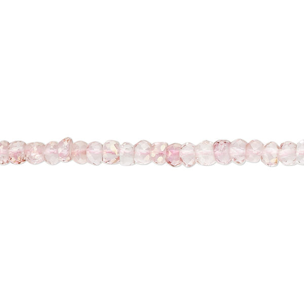 Quartz crystal 1pkg1, hand-cut micro-faceted rondelle bead B grade, 13 inch 3x2mm-5x4mm image number 0