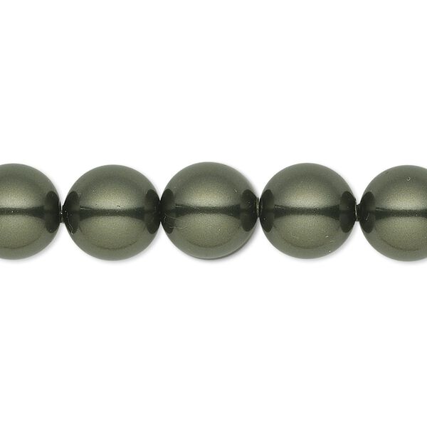 Pearl 25pk dark green, Crystal Passions® 10mm round 5811 image number 0