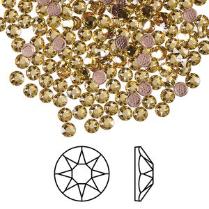 Flat back 1440pk dark jonquil foil back, Swarovski® hotfix 3-3.2mm round SS12 2078