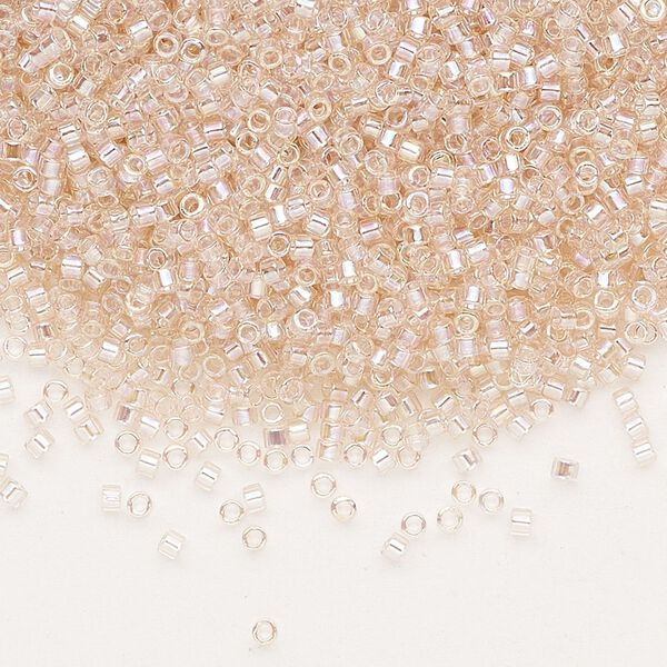 Seed bead, Delica®, glass, pkg/250g, #11 round, translucent rainbow pink mist (DB-1243). image number 0