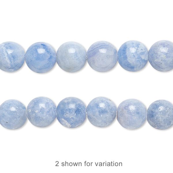 Bead, Italian "onyx" (onyx marble) (dyed), blue, 8mm round, B grade, Mohs hardness 3. Sold per 15-1/2" to 16" strand. image number 0